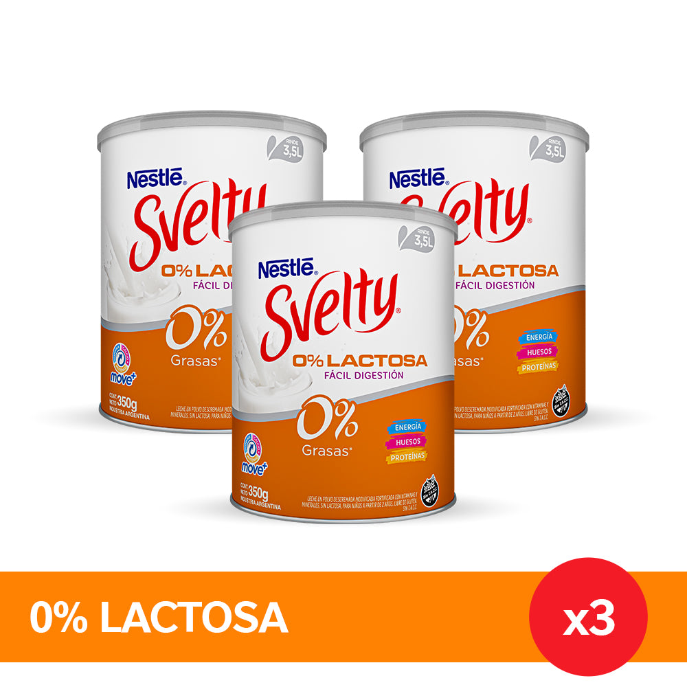 ¡Combo Deslactosada! SVELTY® Leche en Polvo Deslactosada - Lata 350g x3