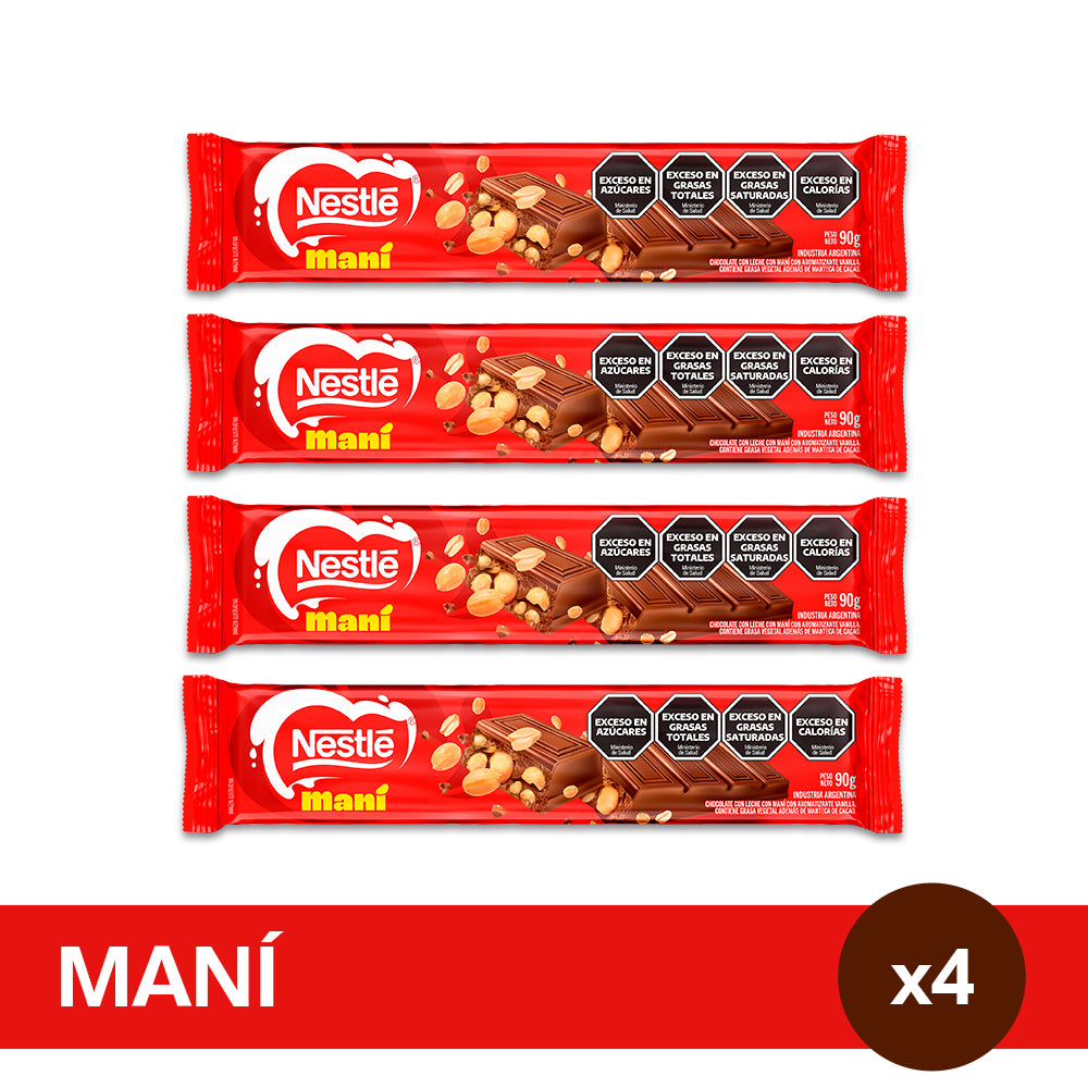 Chocolate con Maní NESTLE® - 4 unidades x 90gr