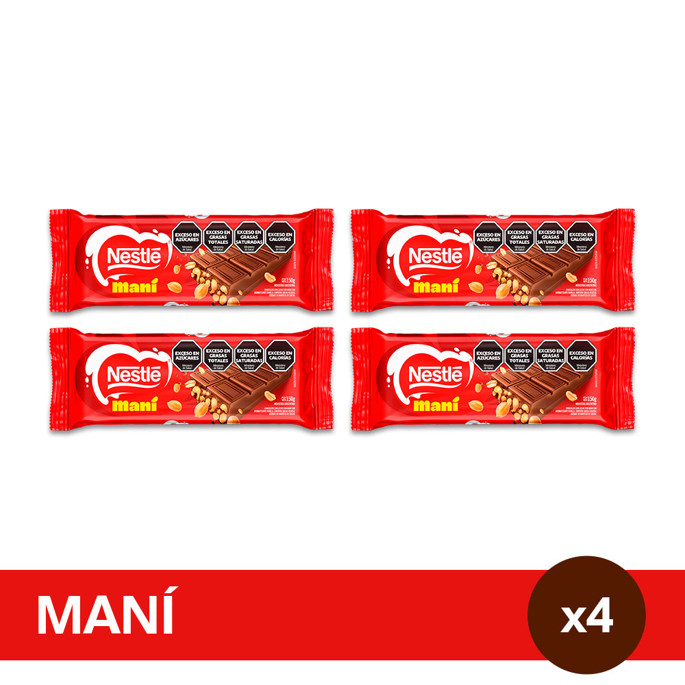 Chocolate con Maní NESTLE® - 4 unidades x 150gr