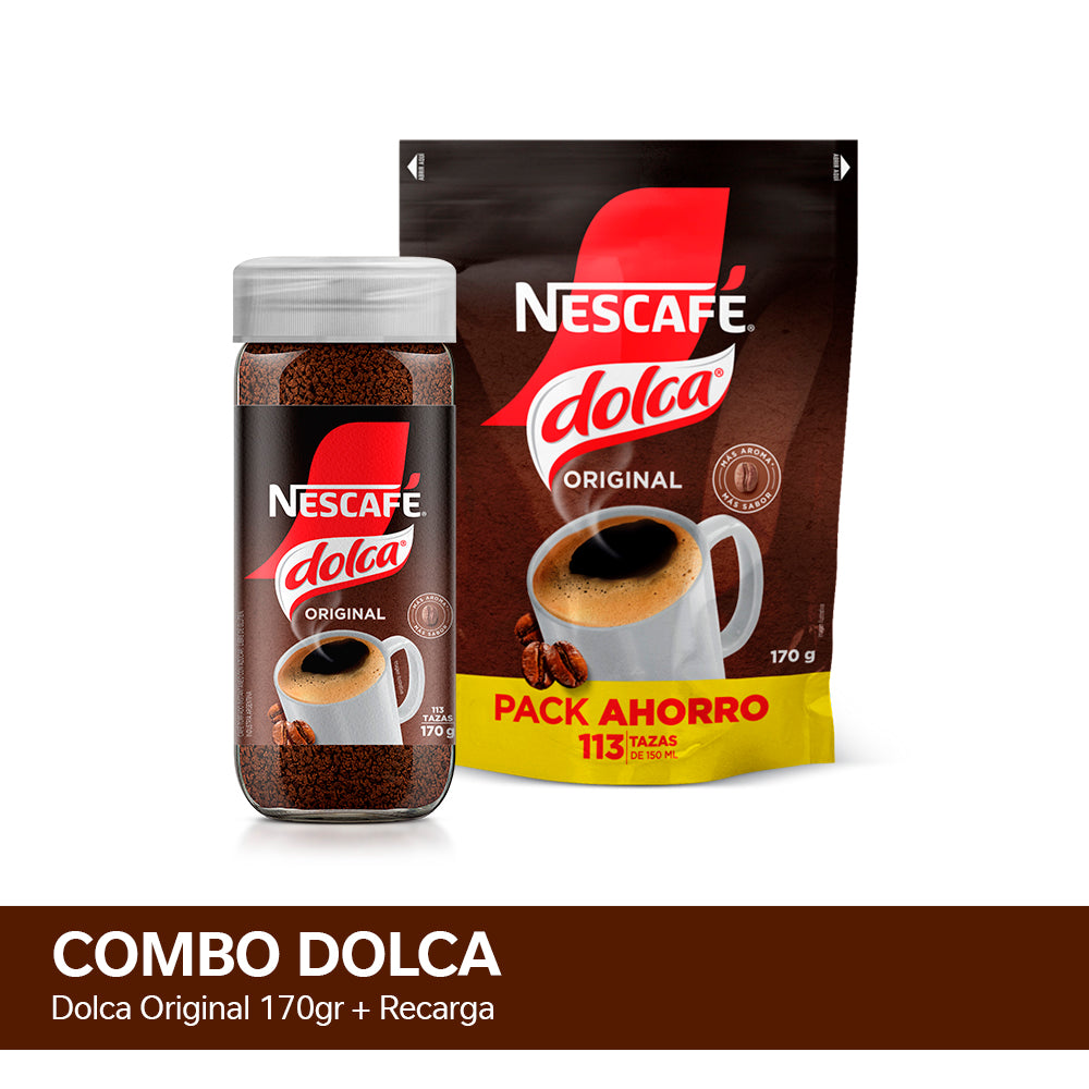 ¡Combo! Café Instantáneo NESCAFÉ® Dolca® 170gr + Recarga