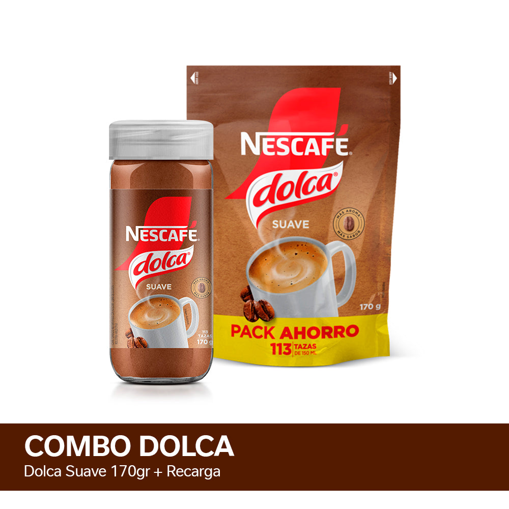 ¡Combo! Café Instantáneo NESCAFÉ® Dolca® Suave 170gr + recarga