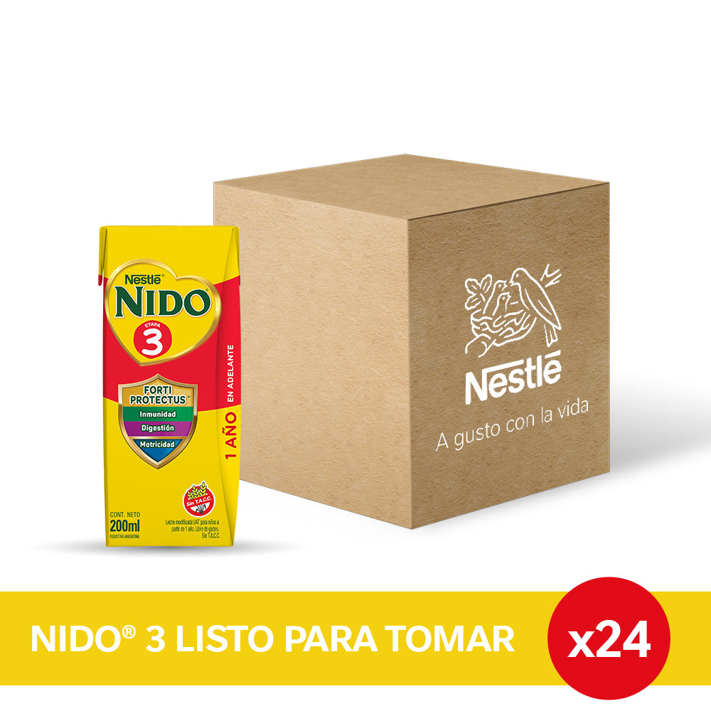 ¡Pack x 24! NIDO® 3 Defensas Leche Infantil Listo para Tomar x 200ml.