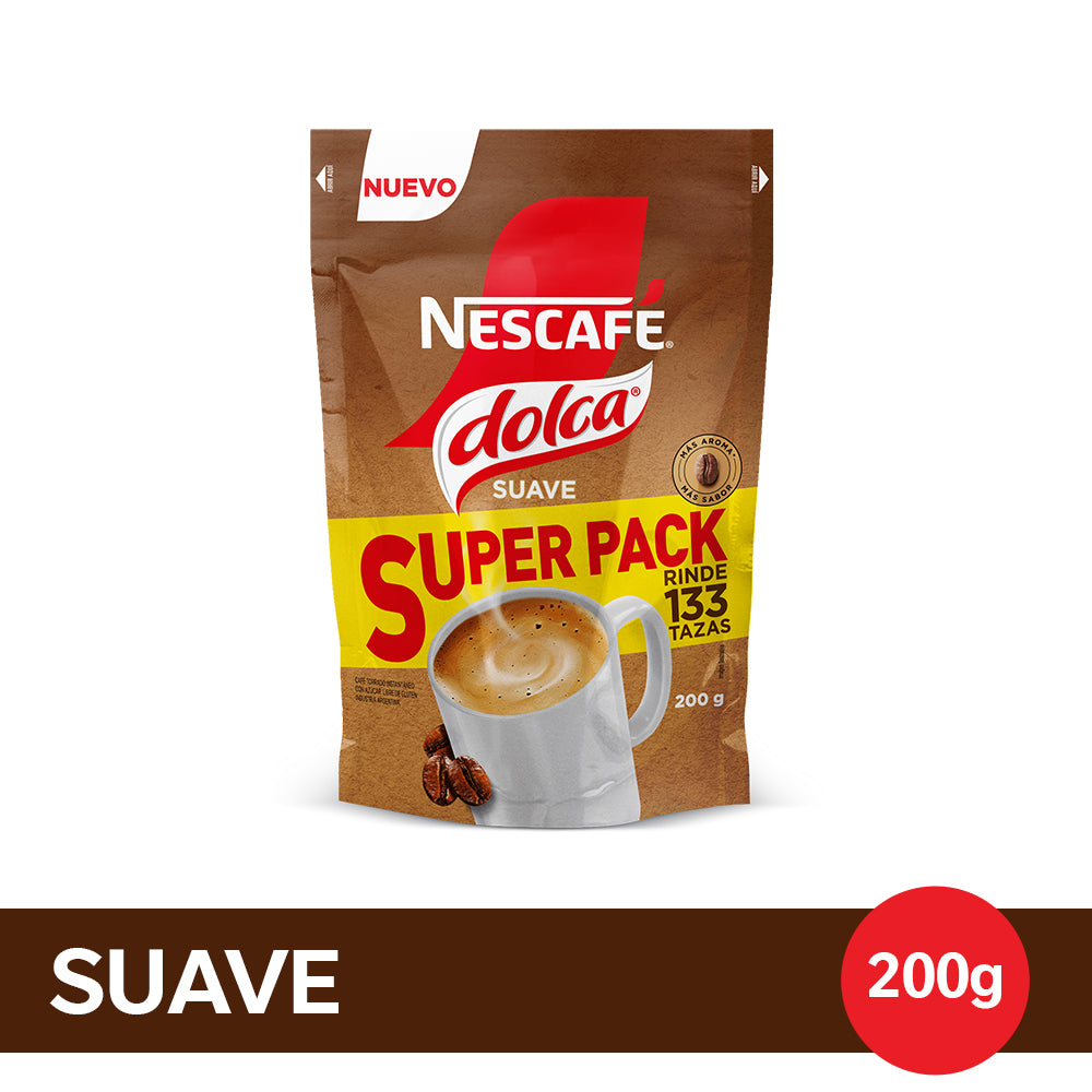 Café Instantáneo NESCAFÉ® Dolca® Suave - Doypack x200gr
