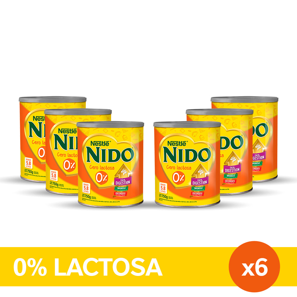 ¡Pack x6! NIDO® Fortigrow® Leche Infantil en Polvo Deslactosada - Lata x 750gr