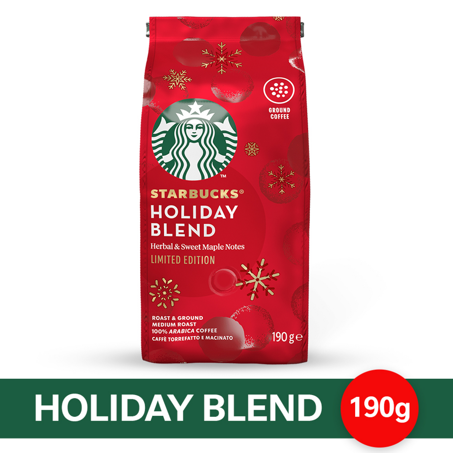 Café Tostado y Molido STARBUCKS® Holiday Blend - Softpack x 190gr