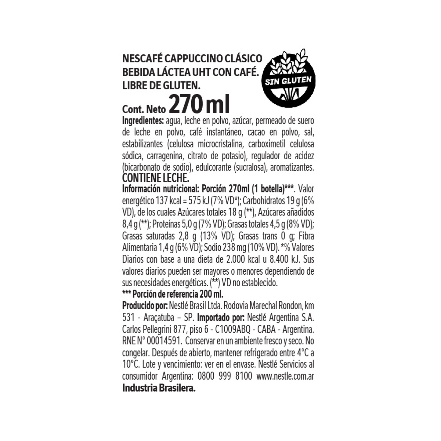 Bebida Nescafé Cappuccino Clásico 270 mL