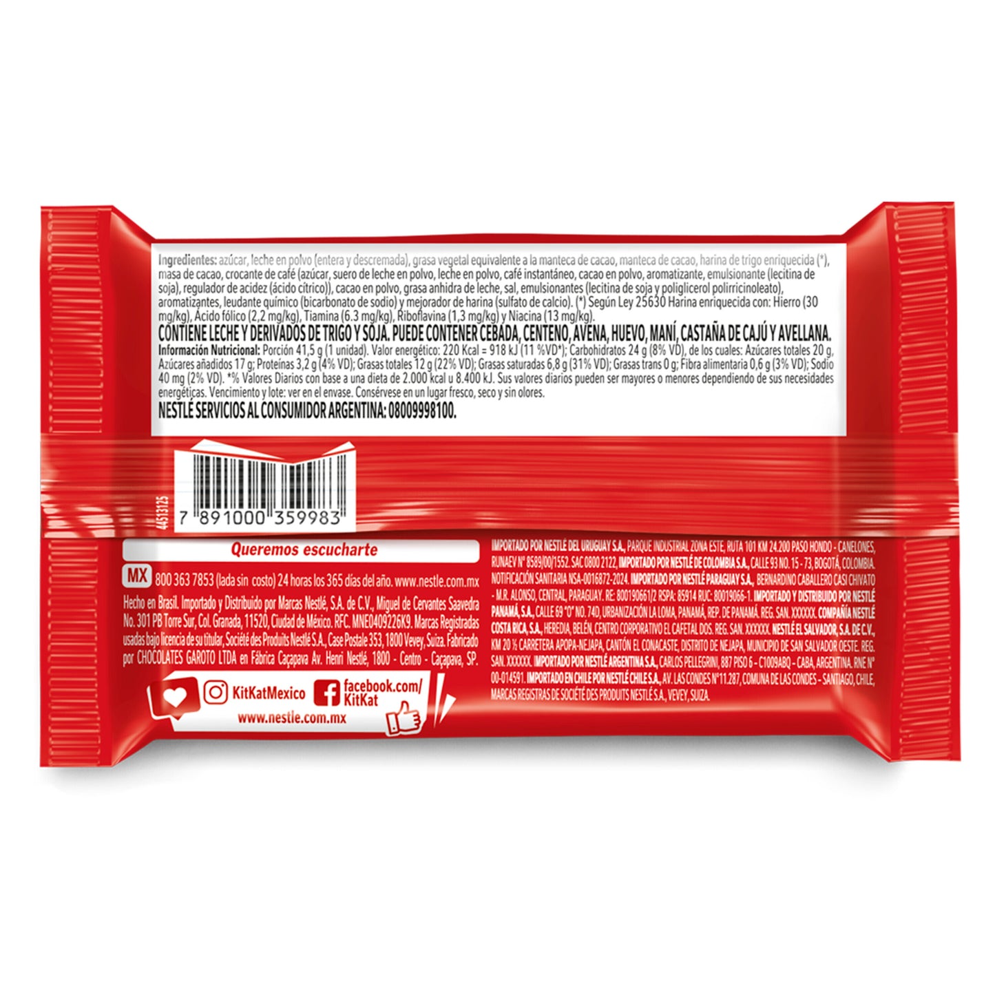 Oblea KitKat® Capuccino 4 Fingers - 41,5gr