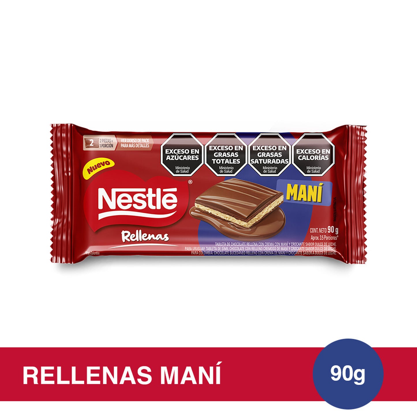 Chocolate Nestlé con Leche Relleno Sabor Maní x 90grs