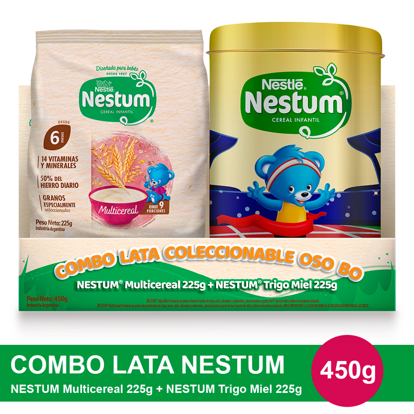 Combo NESTUM Lata Coleccionable + Multicereal + Trigo Miel