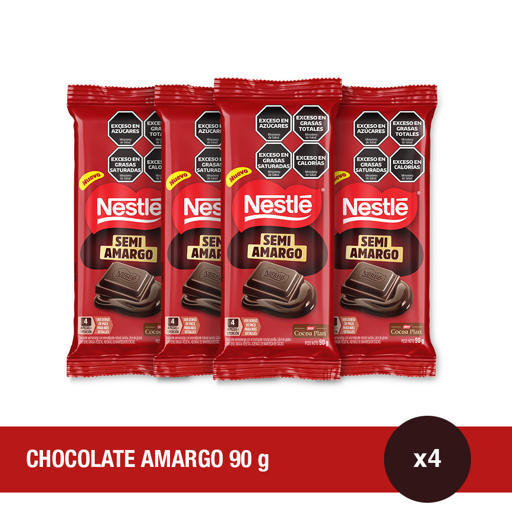 Chocolate Amargo Nestlé Classic® - 4 unidades x 90gr