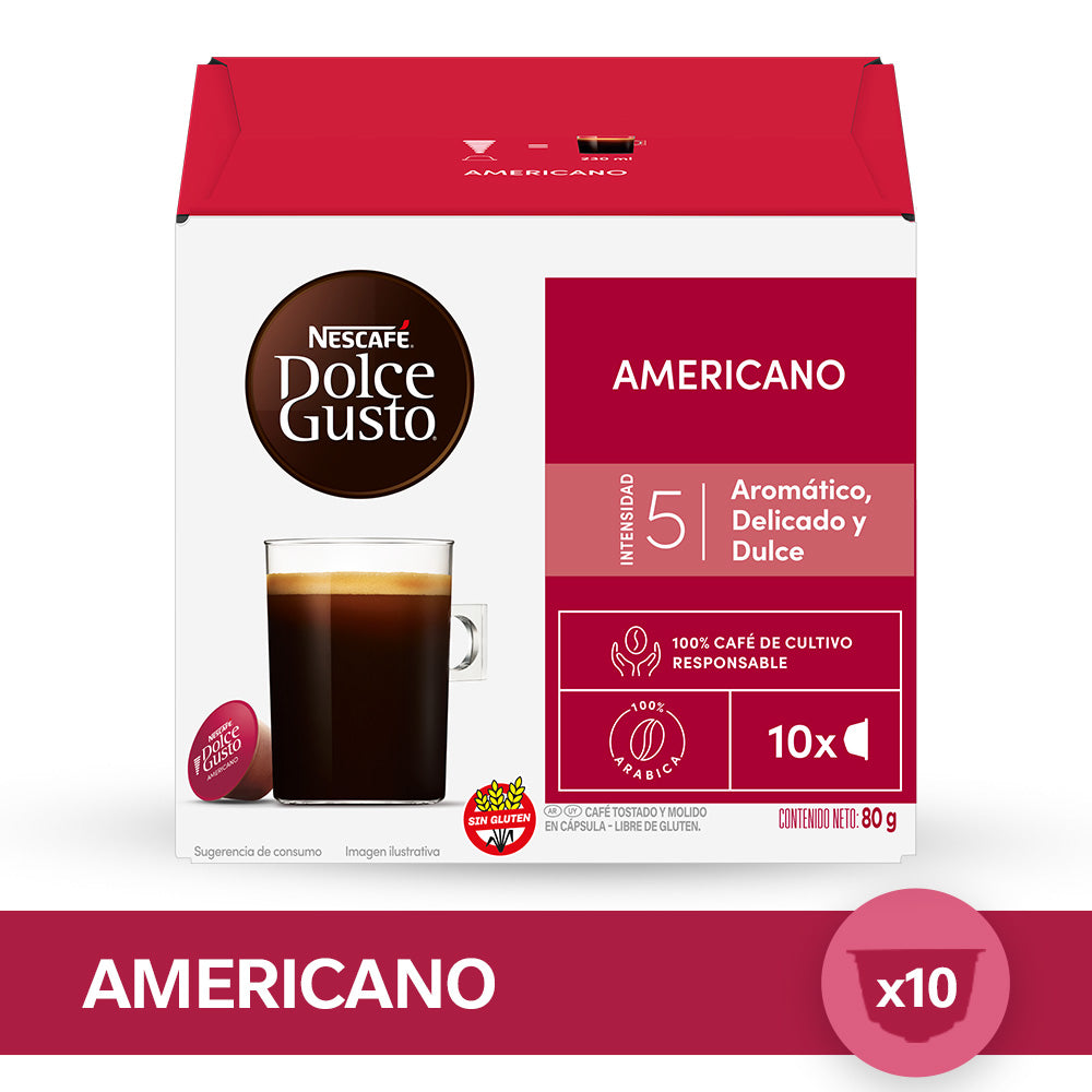 Cápsulas de Café NESCAFÉ® Dolce Gusto® Americano - x 10 Cápsulas