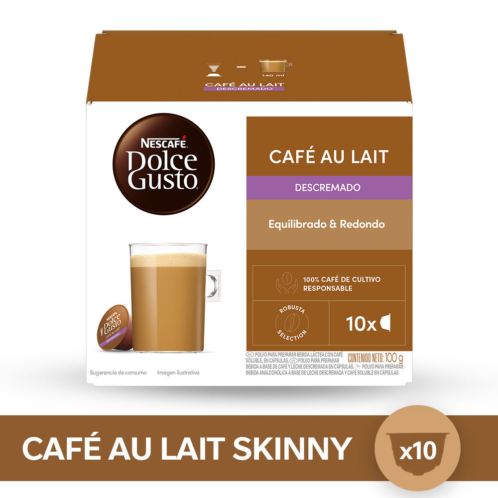 Cápsulas de Café NESCAFÉ® Dolce Gusto® Descremada Au Lait Skinny - x 10 Cápsulas