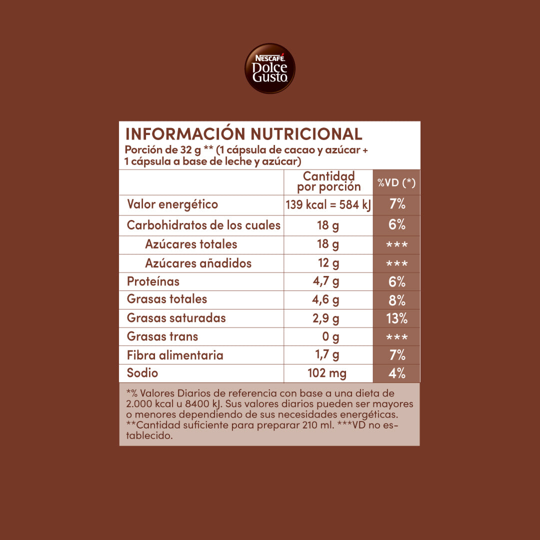 Cápsulas de Café NESCAFÉ® Dolce Gusto® Chococino - x 10 Cápsulas
