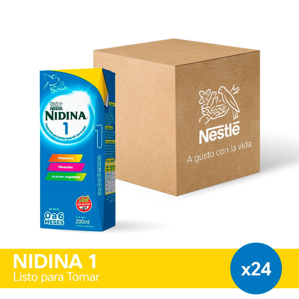 ¡Pack x 24! NIDINA® 1 Leche Infantil Listo para Tomar x 200ml.