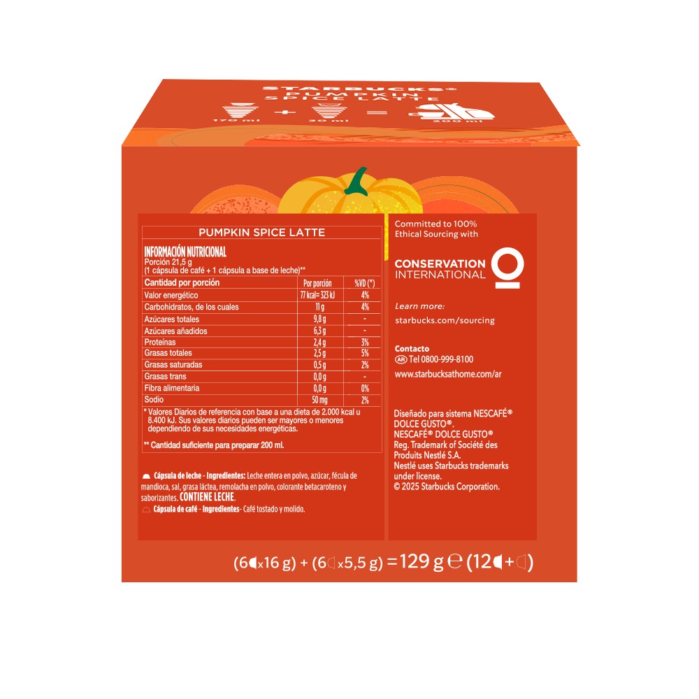 Cápsulas de Café STARBUCKS® By Dolce Gusto® Pumpkin Spice Latte x 12 Cápsulas