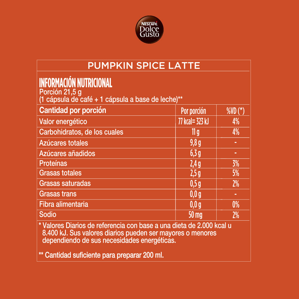 Cápsulas de Café STARBUCKS® By Dolce Gusto® Pumpkin Spice Latte x 12 Cápsulas