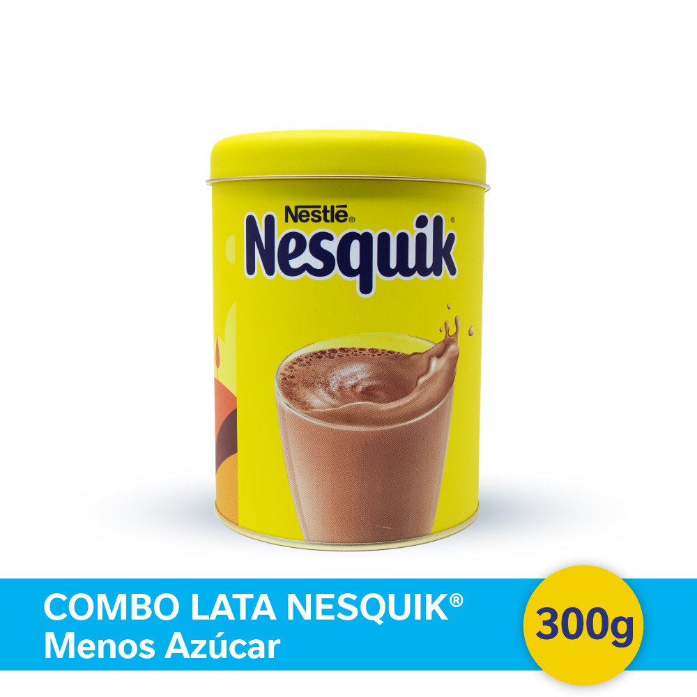 ¡Combo Exclusivo! Nesquik® Chocolate en Polvo Menos Azúcar - Softpack x 300gr + Lata de Nesquik®