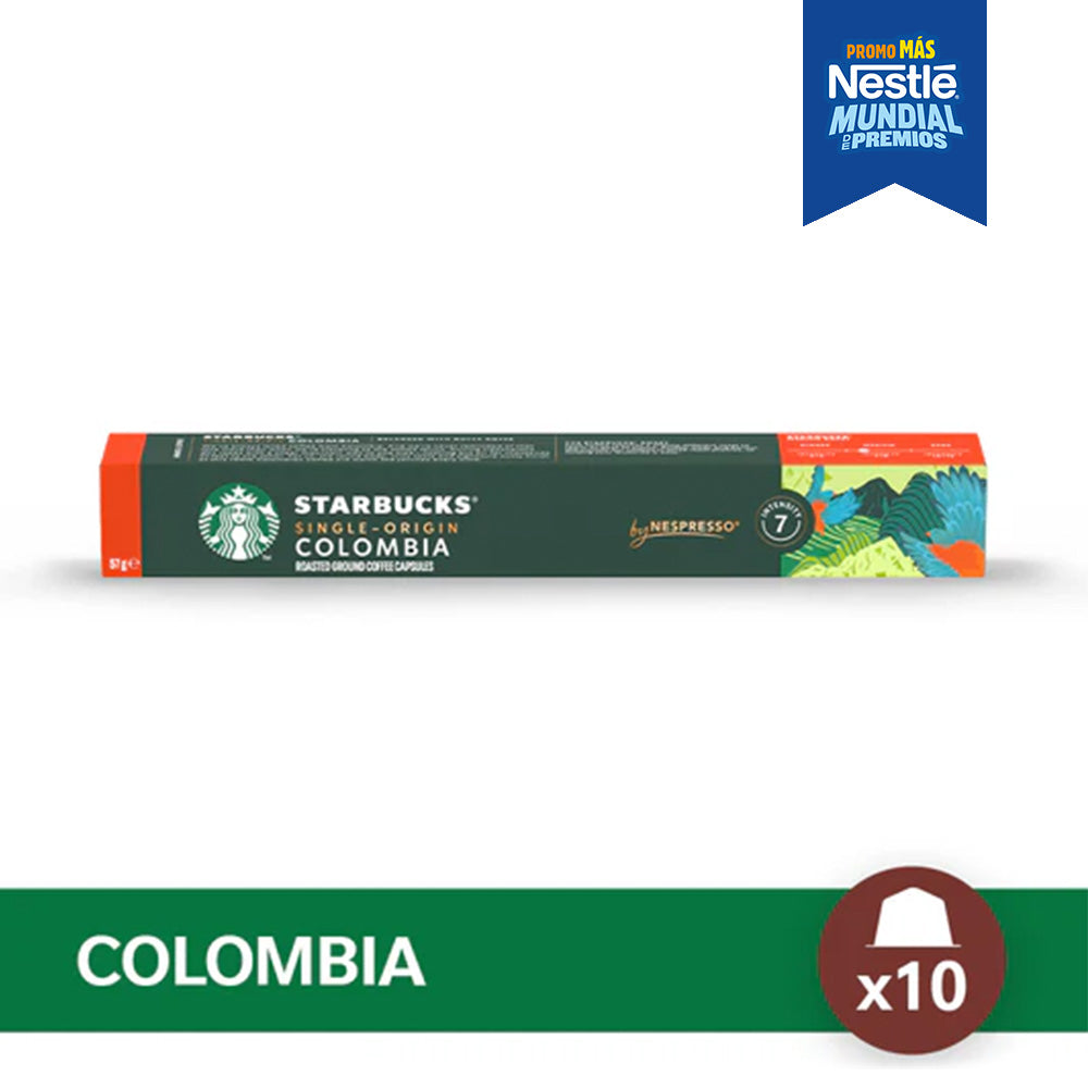 Starbucks Colombia Coffee Capsules For Nespresso - Medium Roast, 100 Pods (10x10)
