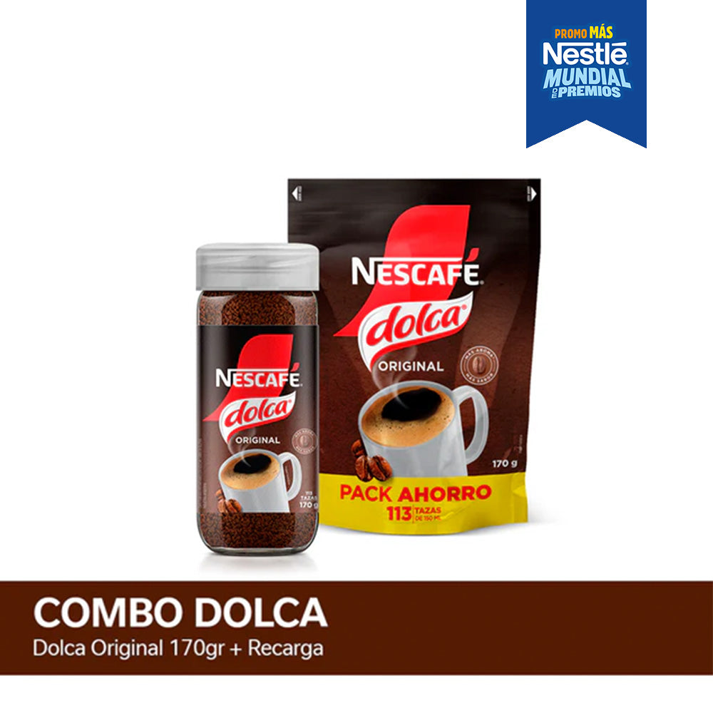 ¡Combo! Café Instantáneo NESCAFÉ® Dolca® 170gr + Recarga