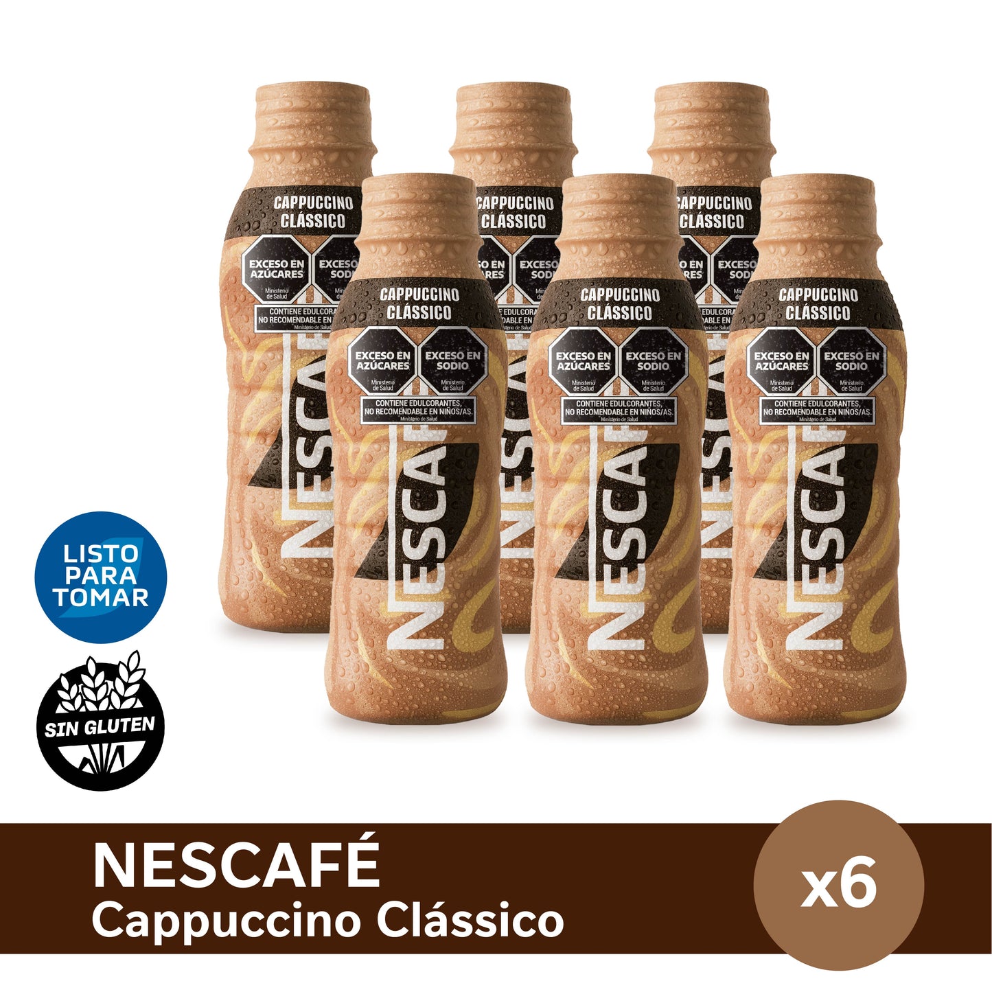 ¡Pack x6! Bebida Nescafé Cappuccino Clásico 270 mL x 6u.