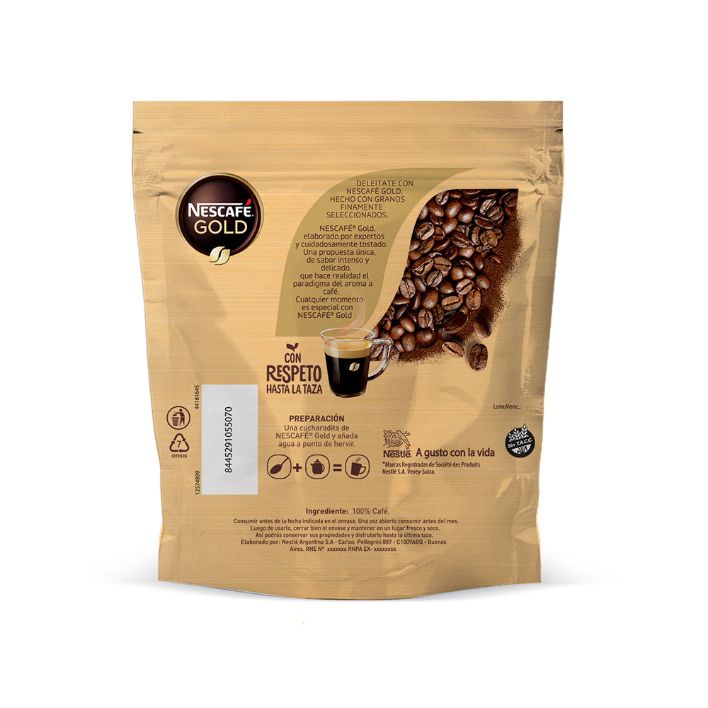 Café Instantáneo NESCAFÉ® Gold - Doypack x100gr