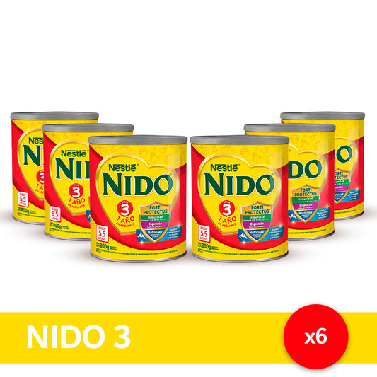 ¡Pack x6! NIDO® 3 PREBIO 1 Leche en Polvo x 800gr