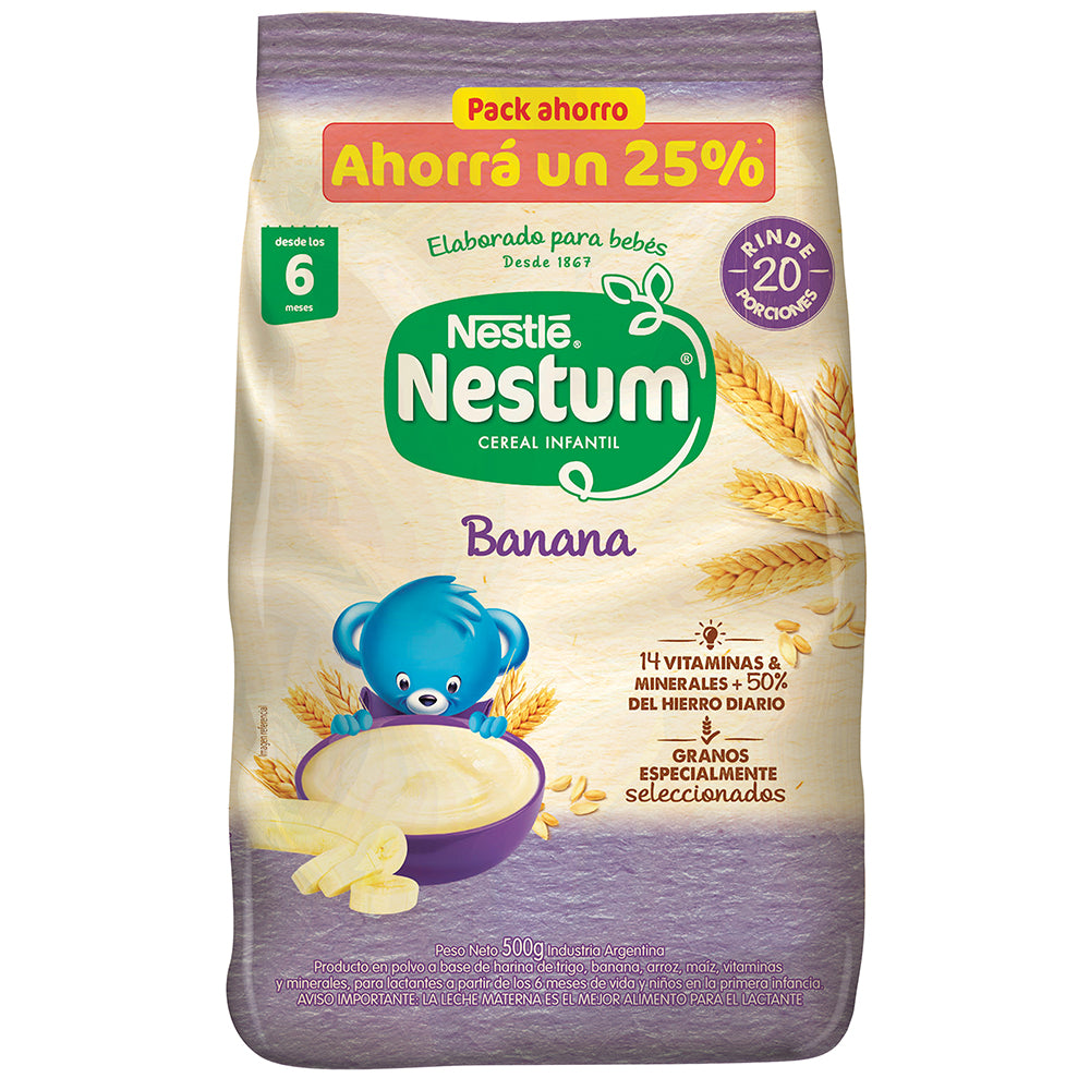 ¡Pack x3! NESTUM® Cereal Infantil Sabor Multicereal Banana x 500gr x3u