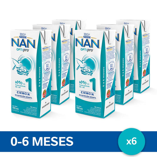 NAN® Optipro® 1 Leche Infantil Listo para Tomar - 6 unidades x 190ml