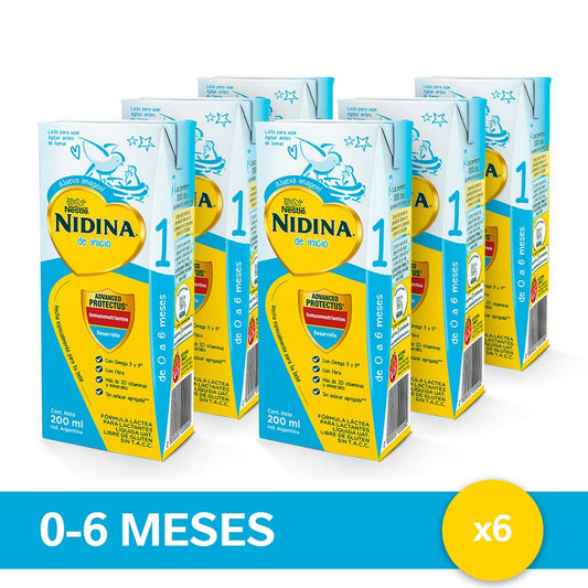 NIDINA® 1 Leche Infantil Listo para Tomar - 6 unidades x 200ml