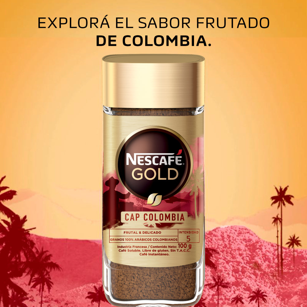 Café Instantáneo NESCAFÉ® Gold Orígenes Colombia - Frasco x100gr