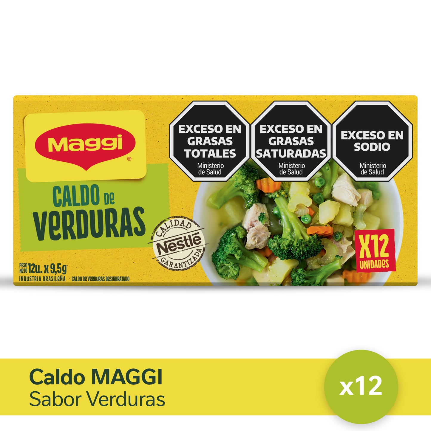 Caldo MAGGI® Sabor Verduras - 12 unidades x 9,5 gr.