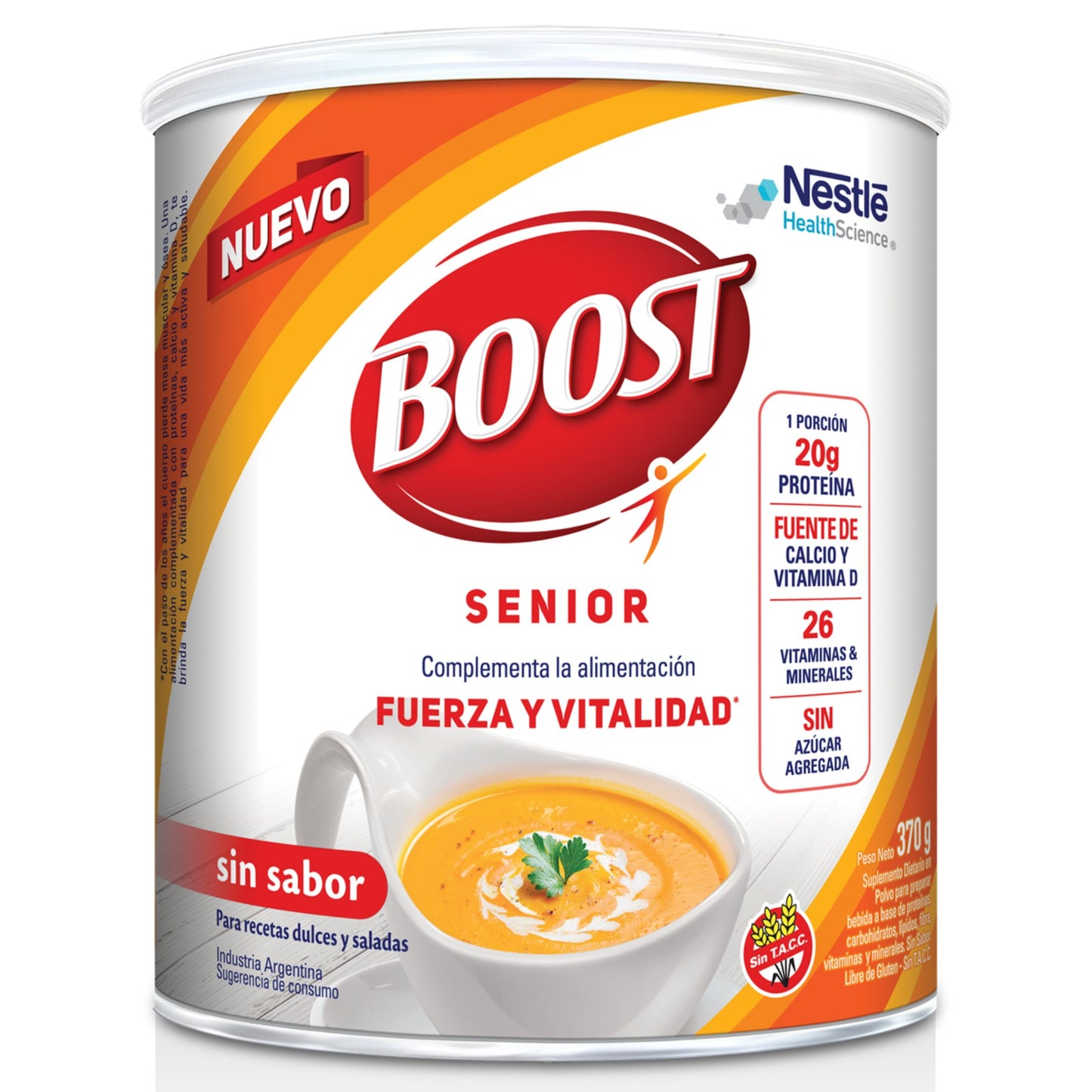 Suplemento nutricional BOOST SENIOR Sin sabor - Lata x 370gr