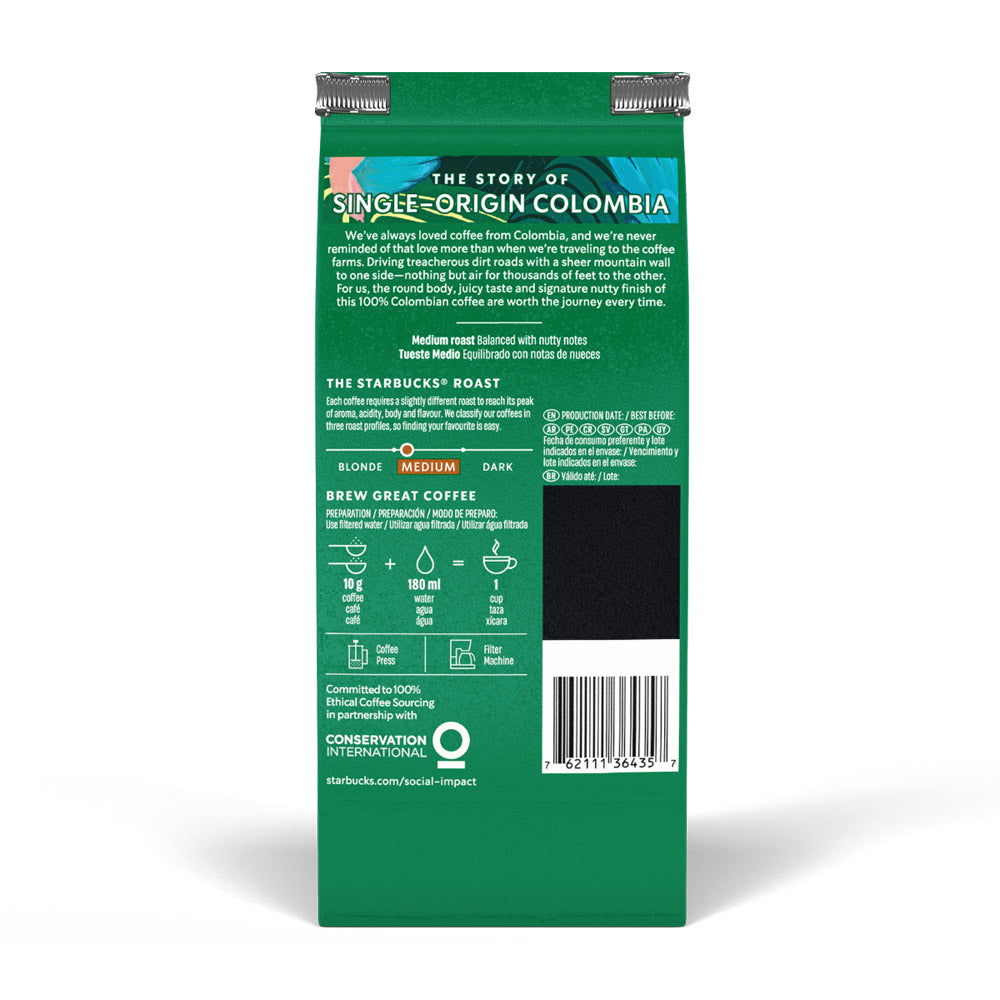 Café Tostado y Molido STARBUCKS® Colombia - Softpack x250gr