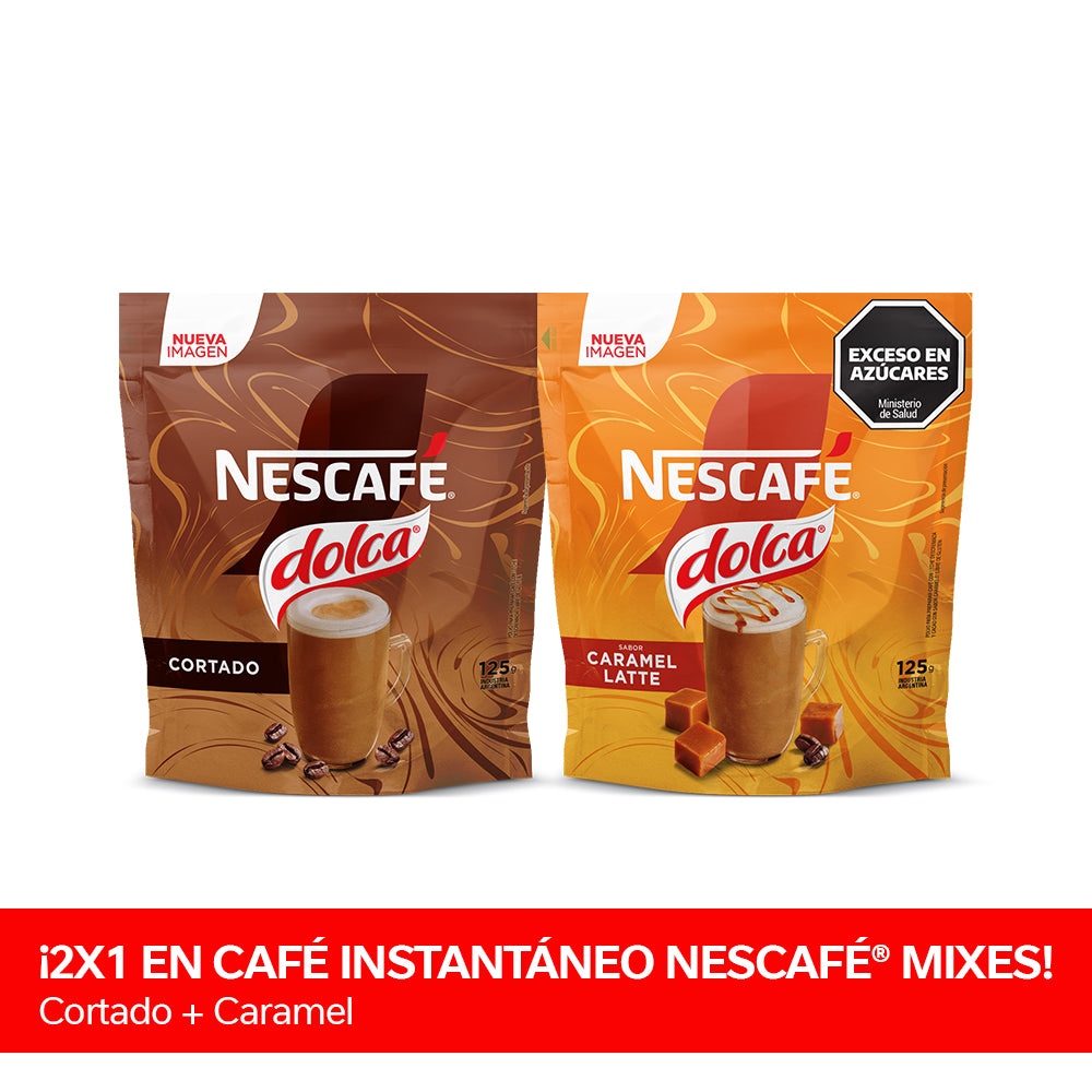 ¡2x1 en Café Instantáneo NESCAFÉ® Mixes! Caramel + Cortado