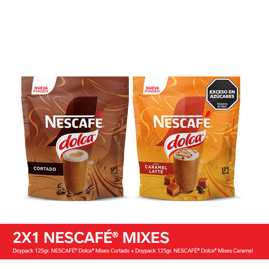 ¡2x1 en Café Instantáneo NESCAFÉ® Mixes! Caramel + Cortado