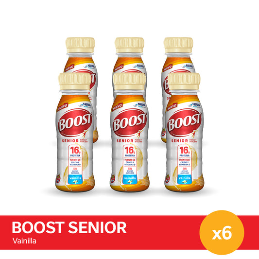 ¡Pack x6! Suplemento nutricional BOOST SENIOR Vainilla - Botellita x 200 ml x6