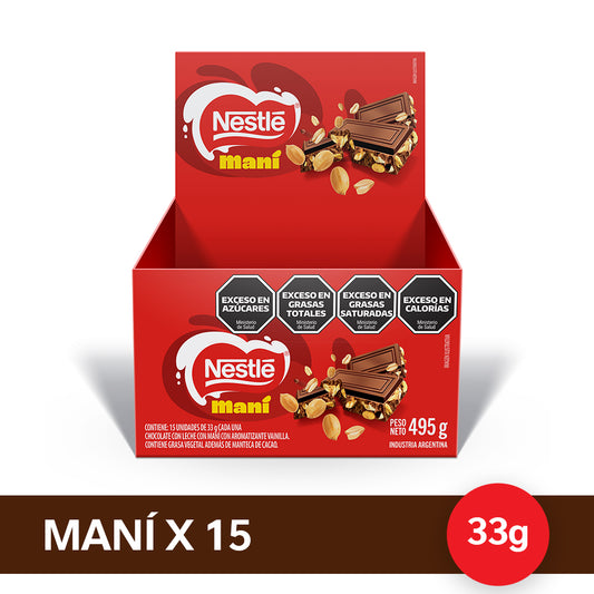 Chocolate con Maní NESTLE® - 15 unidades de 33g