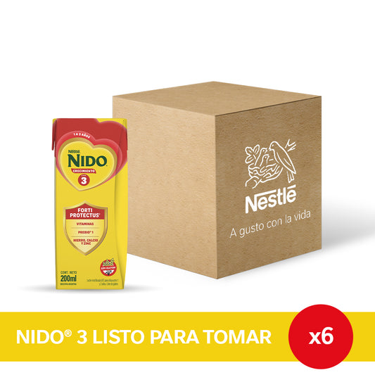 NIDO® 3 Defensas Leche Infantil Listo para Tomar - 6 unidades x 200ml