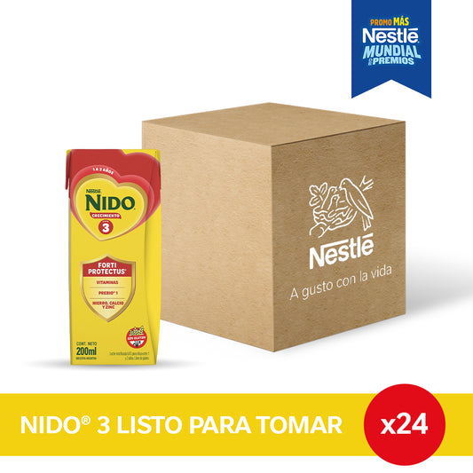 ¡Pack x 24! NIDO® 3 Defensas Leche Infantil Listo para Tomar x 200ml.