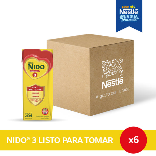 NIDO® 3 Defensas Leche Infantil Listo para Tomar - 6 unidades x 200ml