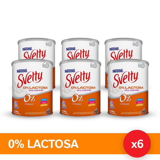 ¡Combo Deslactosada! SVELTY® Leche en Polvo Deslactosada - Lata 350g x6