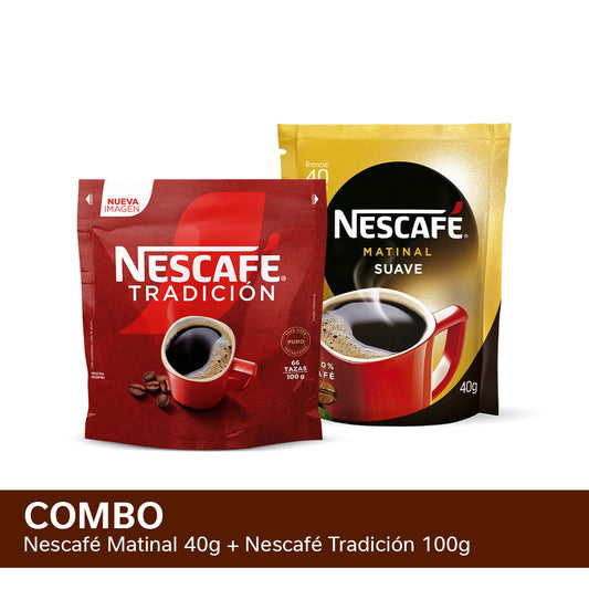¡Combo Matinal! NESCAFÉ® Matinal Doypack x 40gr + NESCAFÉ® Tradición Doypack x 100gr