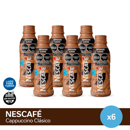 ¡Pack x6! Bebida Nescafé Cappuccino Clásico 270 mL x 6u.