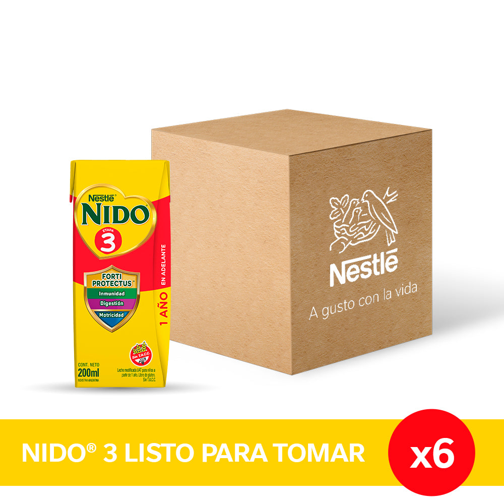 NIDO® 3 Defensas Leche Infantil Listo para Tomar - 6 unidades x 200ml