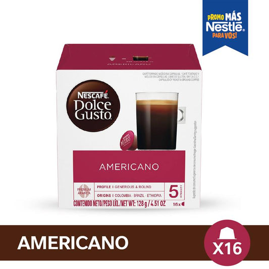 Cápsulas de Café NESCAFÉ® Dolce Gusto® Americano - x 16 Cápsulas