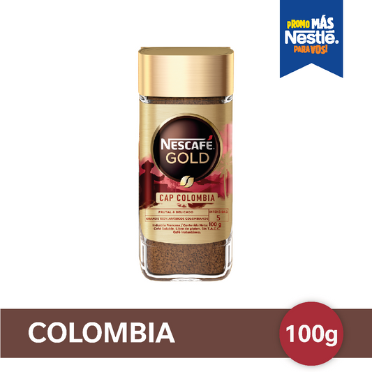 Café Instantáneo NESCAFÉ® Gold Orígenes Colombia - Frasco x100gr