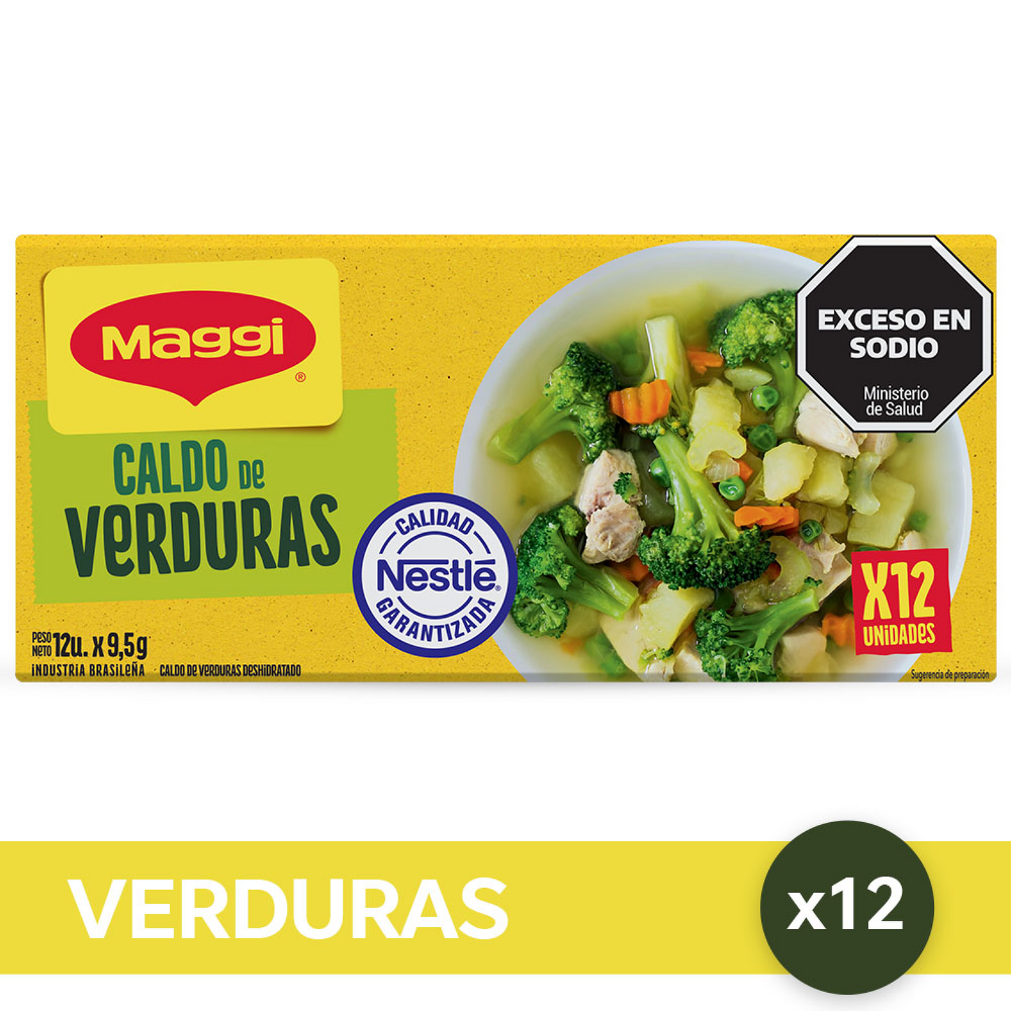 Caldo MAGGI® Sabor Verduras - 12 unidades x 9,5 gr.