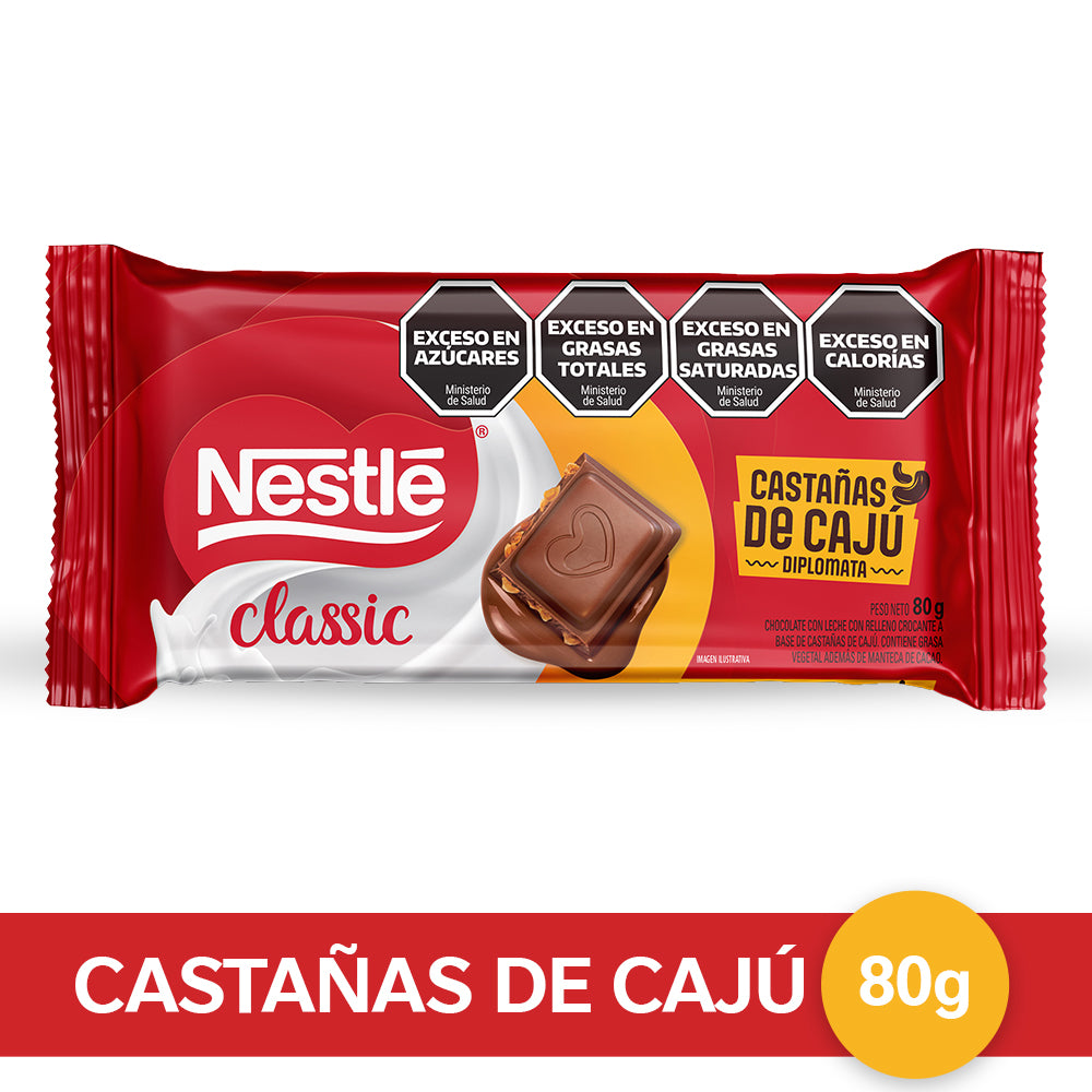 Chocolate NESTLÉ Diplomata® con Castañas de Cajú - x 80gr