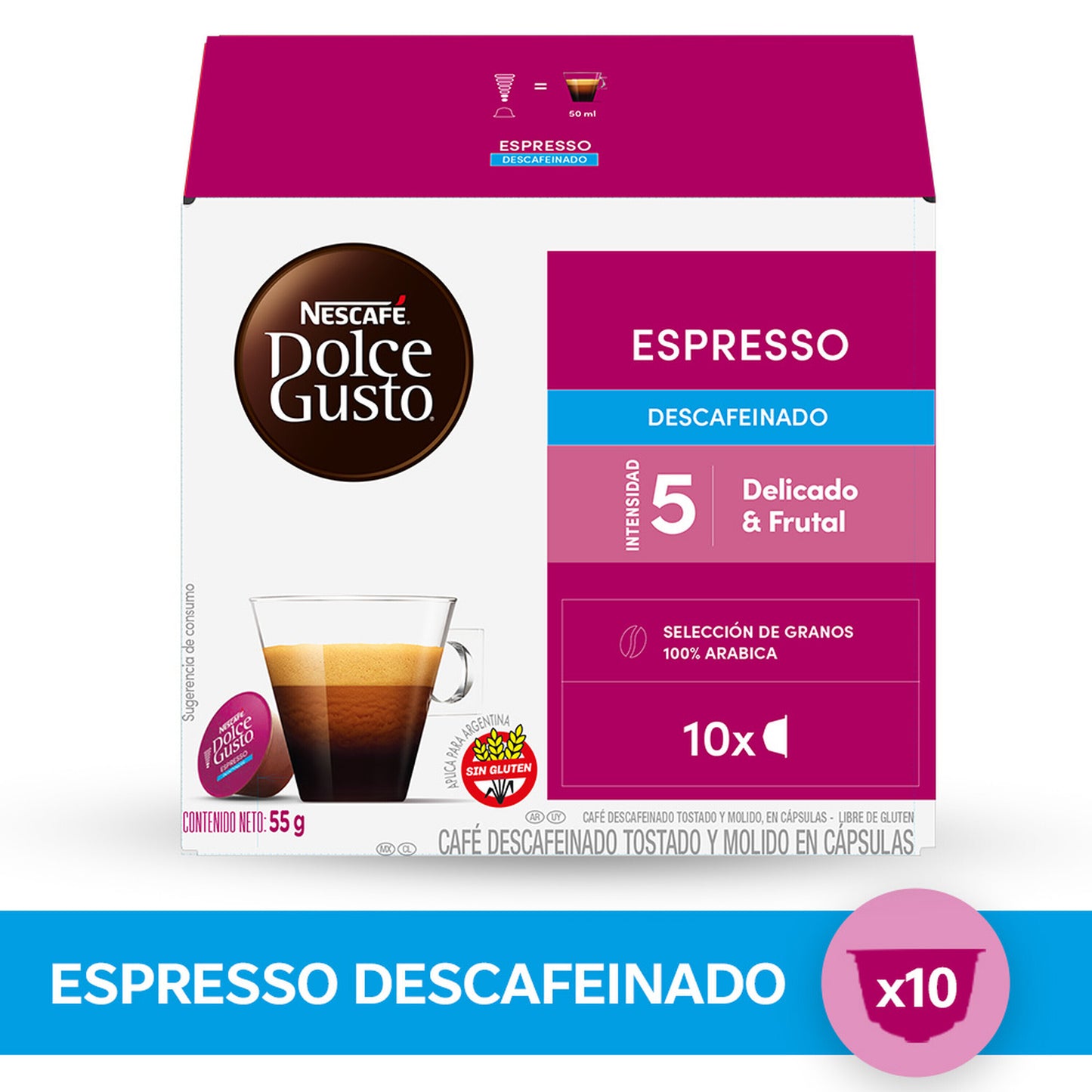 Cápsulas de Café NESCAFÉ® Dolce Gusto® Espresso Descafeinado - x 10 Cápsulas