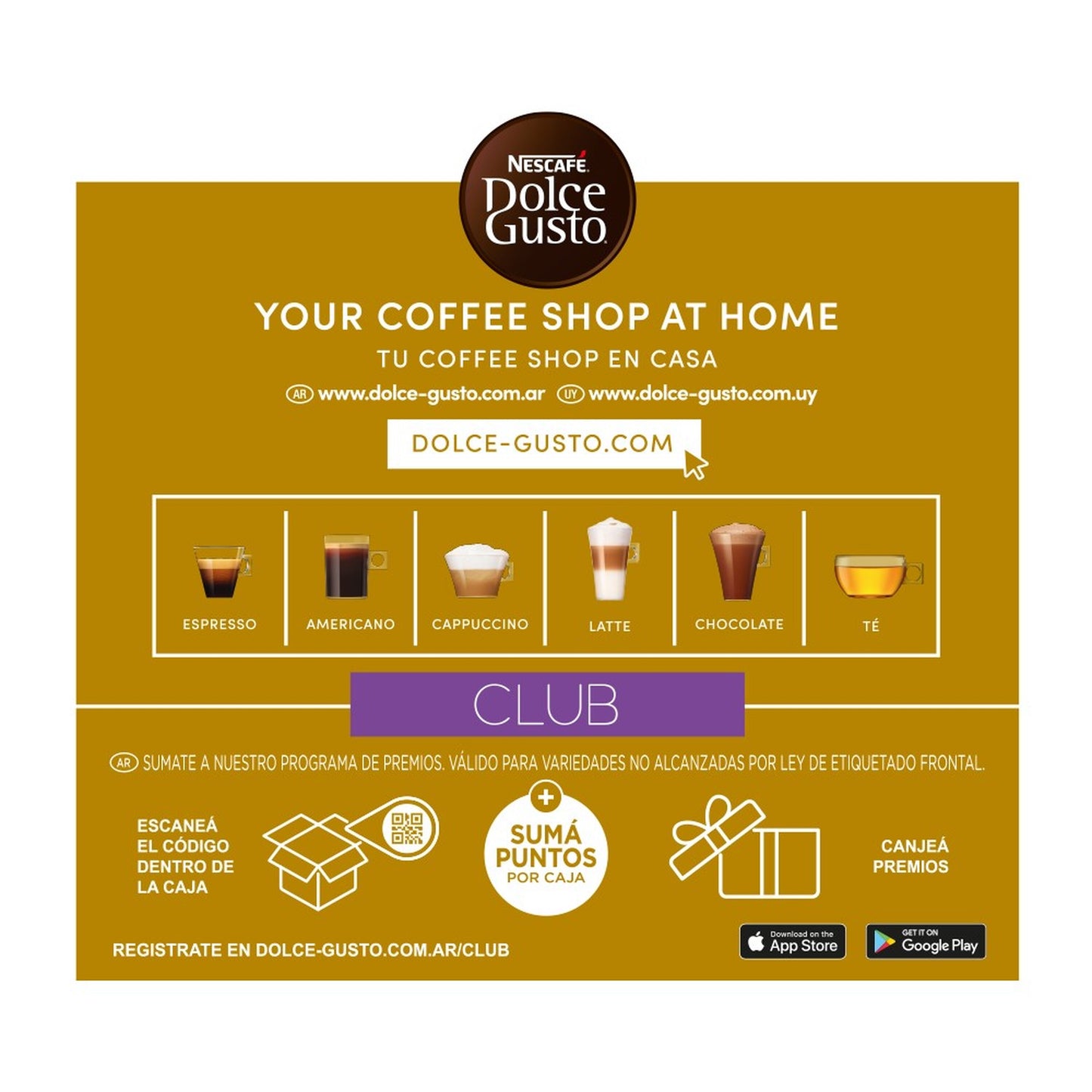 Cápsulas de Café NESCAFÉ® Dolce Gusto® Espresso Milano - x 10 Cápsulas